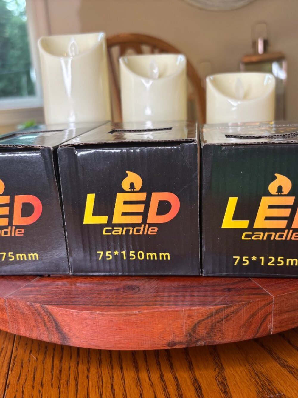 3-Piece Flameless Ivory Battery-Powered LED Pillar Candle Set W/ Remote Control - Picture 12 of 16